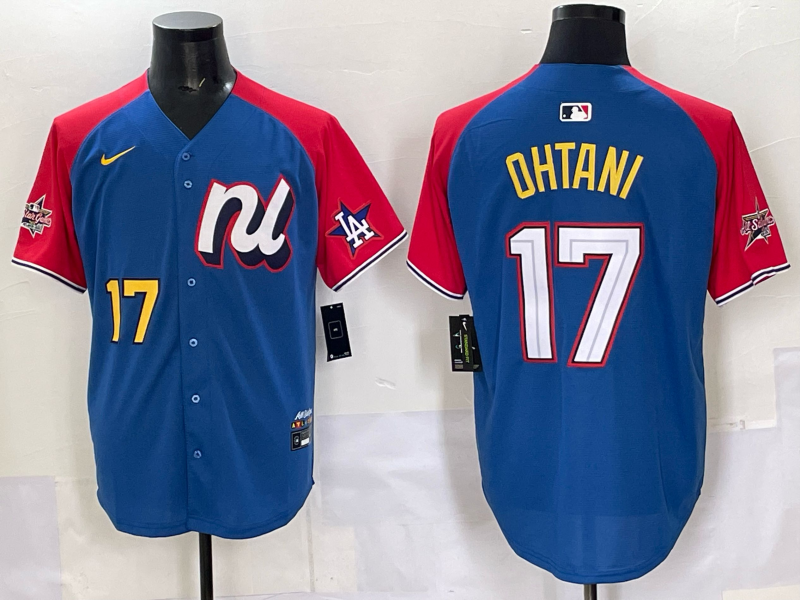 Men Los Angeles Dodgers #17 Ohtani Blue Nike 2025 MLB All star Jersey style 008
